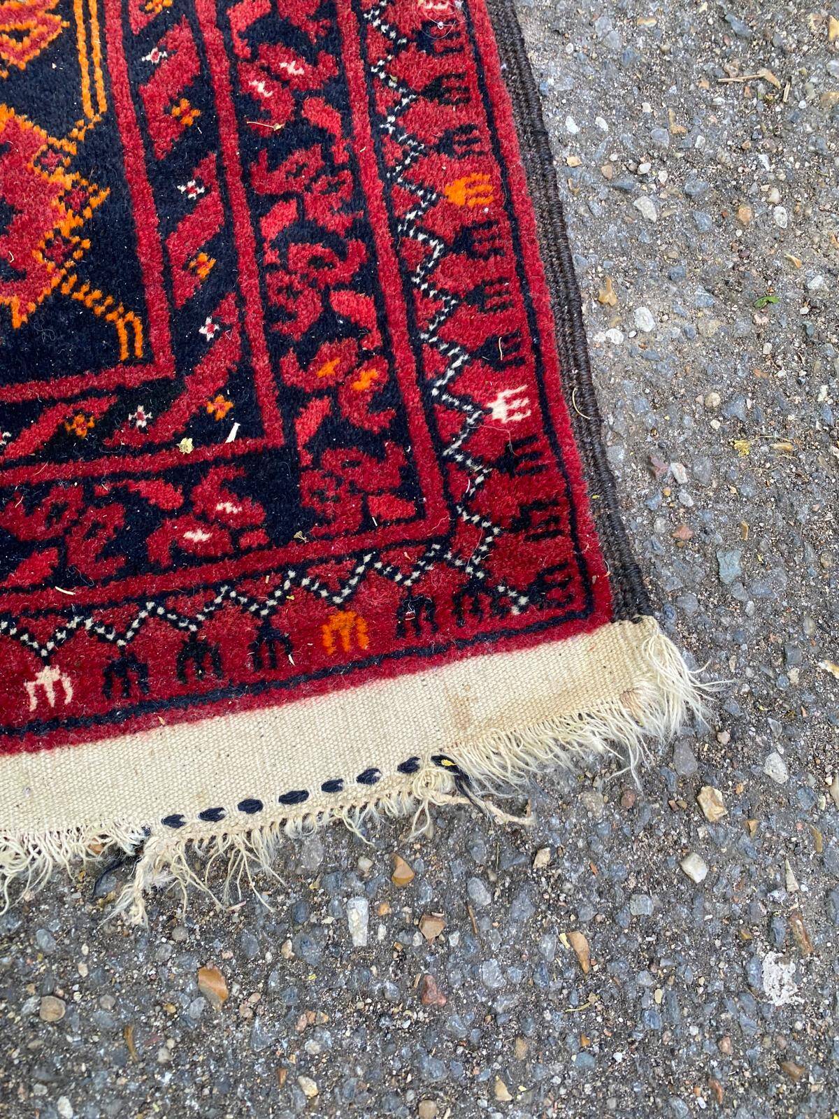 Bright red Bordeaux Persian rug 90x125cm