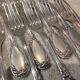 12 silver-plated dessert forks, Louis XVI style, silversmith OD