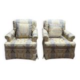 Paire de fauteuils anglais en soierie