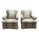 Paire de fauteuils anglais en soierie