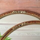Pair of oval mirrors with stucco and lasca frame 55x44cm
