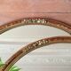 Pair of oval mirrors with stucco and lasca frame 55x44cm