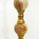 Onyx standing ashtray - gold metal