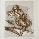 Lithographie originale VIOLONISTE de Claude WEISBUCH, numérotée et signée