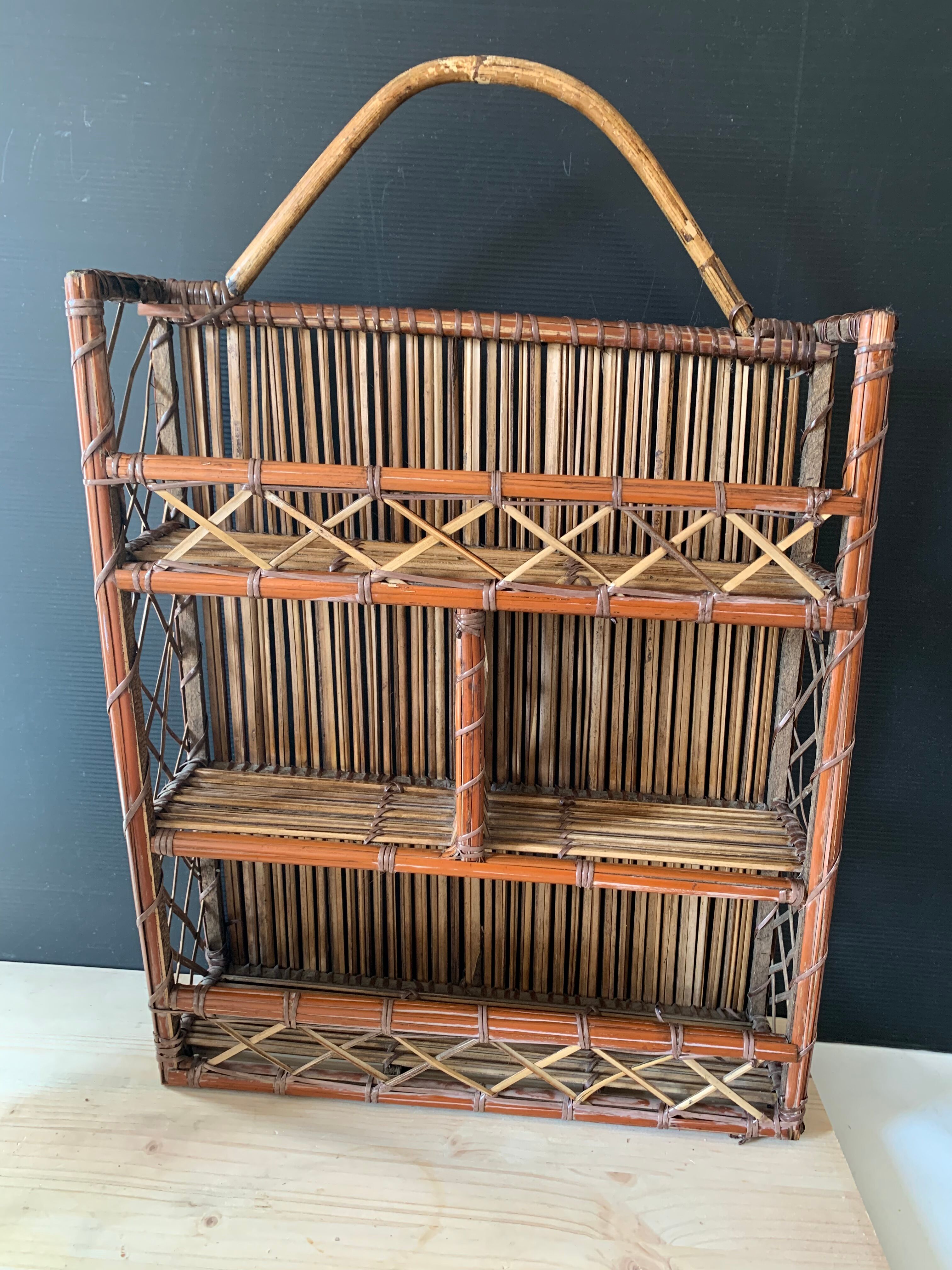 Rattan shelf