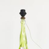 Vintage Belgian crystal glass table lamp by Val Saint Lambert