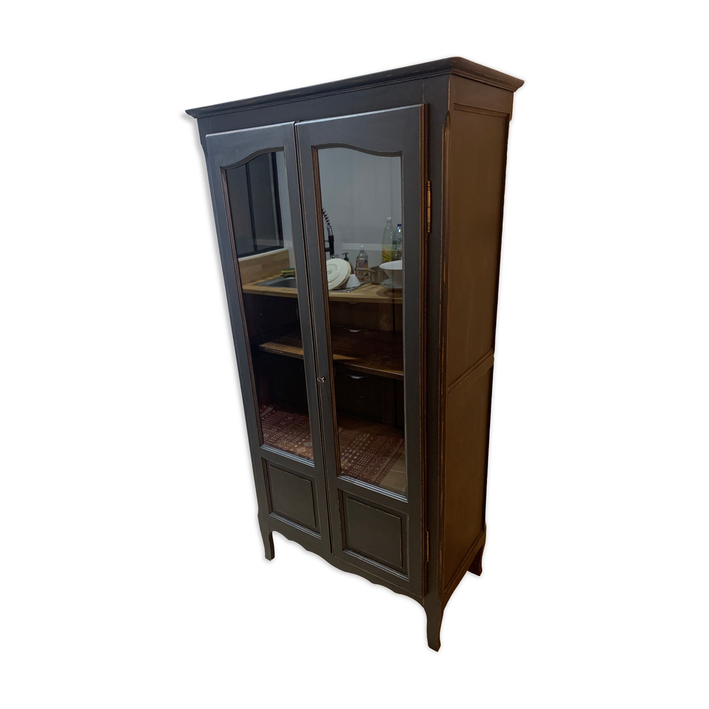 Showcase style Louis XV Parisian wardrobe matte black