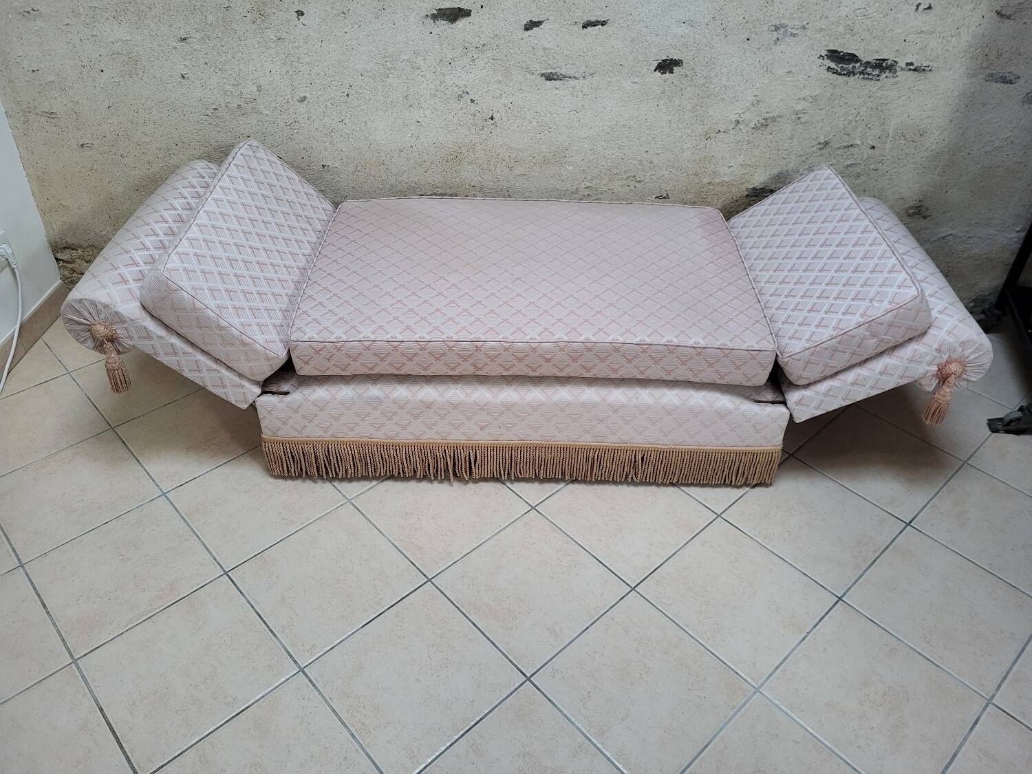 Art Nouveau chaise longue banquette
