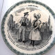 Set of 6 old talking plates iron land HB Cie les bains de mer