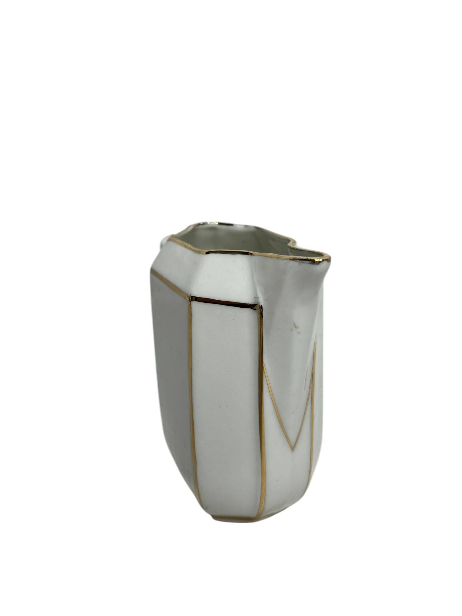 Art Deco, Limoge porcelain jug with gold rim circa 1930