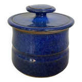 Blue ceramic water butter dish
