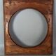 Old Florentine frame round view rebate 38 cm chiseled wood gilded stucco + glass SB656