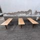 Trio de table bistrot vintage pliante 1950