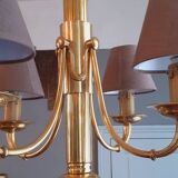 Lustre Art Déco en Bronze estampillé Petitot