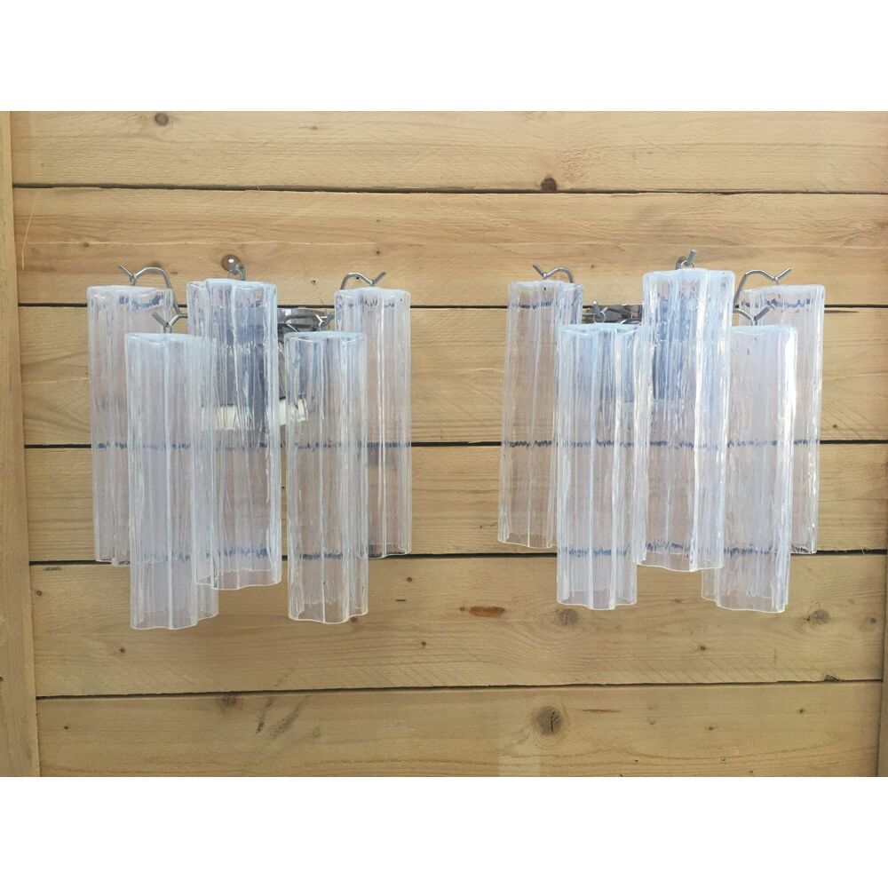 Opalino “tronchi” murano glass wall sconce