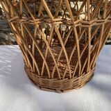 Vintage tall wicker basket