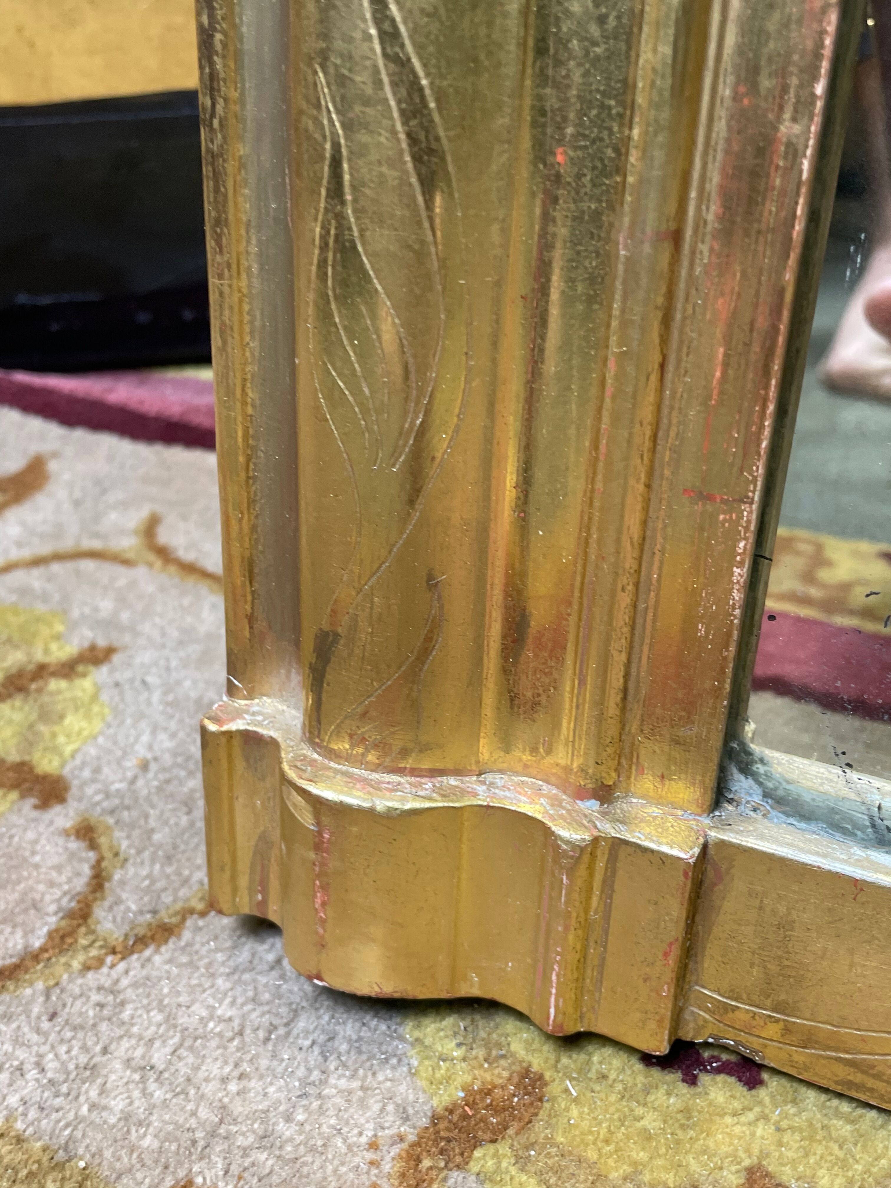 Louis Philippe era mirror with gold leaf