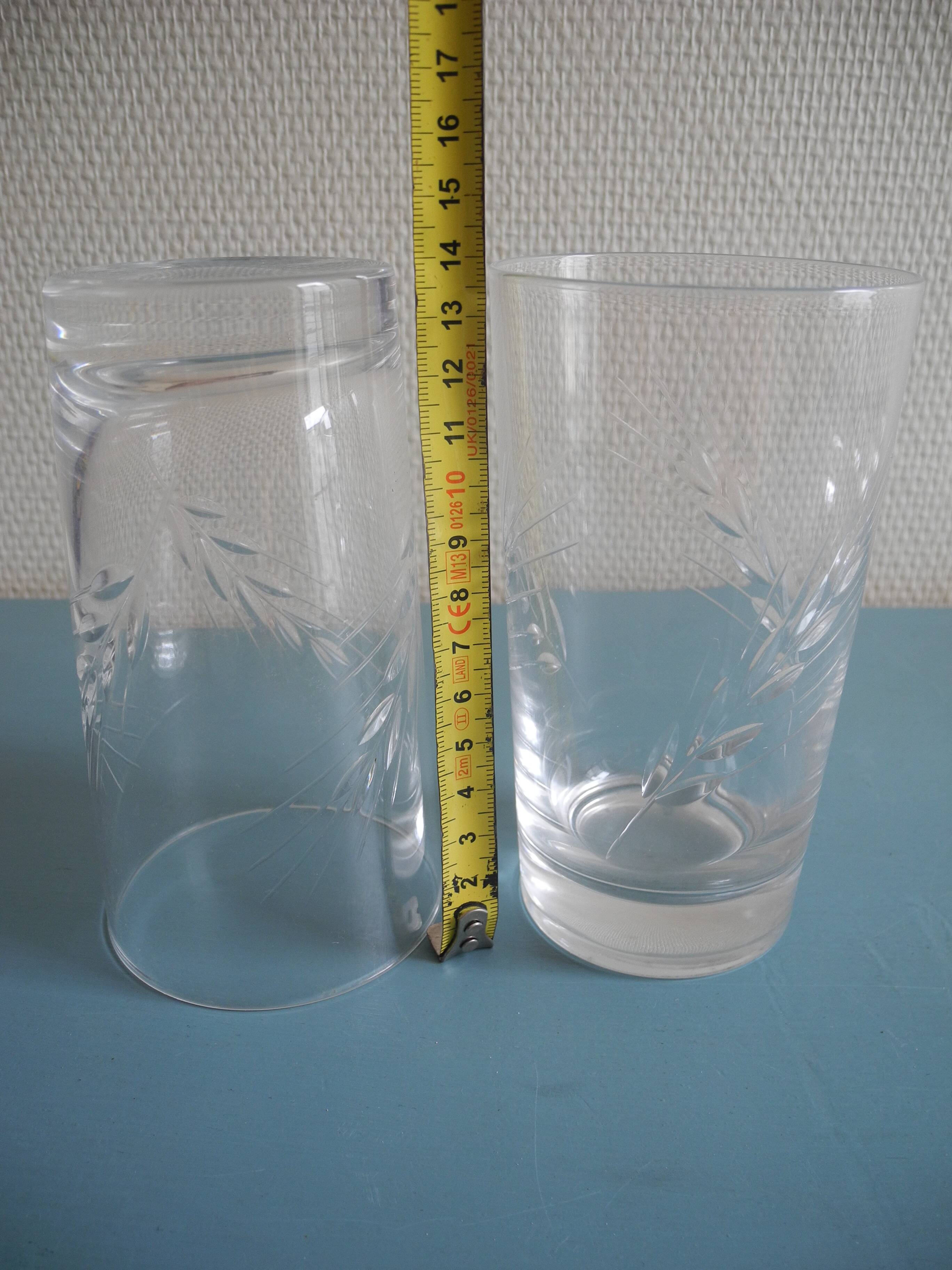 6 verres orangeade cristal d'Arques Fleury vintage french crystal glasses