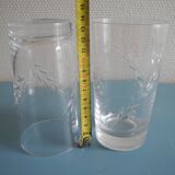 6 verres orangeade cristal d'Arques Fleury vintage french crystal glasses