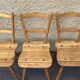 Set of 4 Vintage Beech Chairs Bistro Country Feet Compass