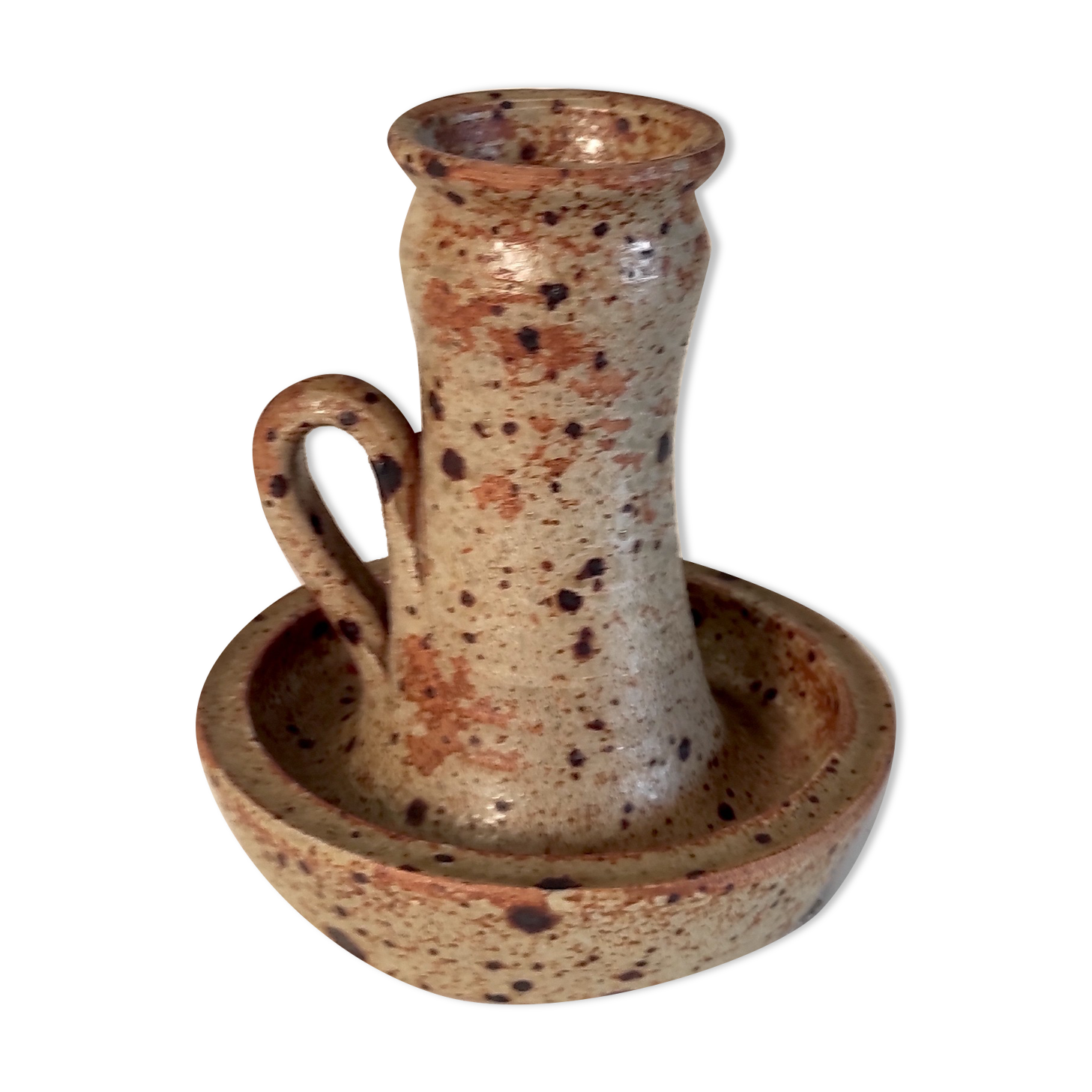 Pyrity sandstone candle holder - 60s/70s