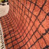 Handmade Moroccan Wool Rug – Authentic Berber Carpet with Geometric Grid Design