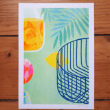 Illustration A5, lemon, in risography