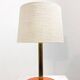 Mid-century modern leather and brass table lamp