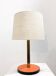 Lampe de table en cuir et laiton de style moderne du milieu du siècle