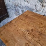 Antique French dining table with drawer, around 1900.