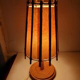 Bedside lamp wicker rattan 1960 1970