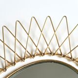 Oval golden metal sun mirror, 60s
