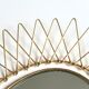 Oval golden sun mirror in metal, 1960s