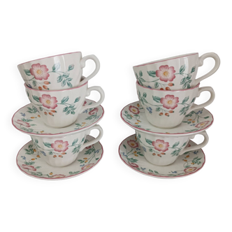 Set of 6 Churchill Briard pink cups