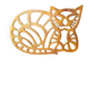 Brass cat trivet 1970