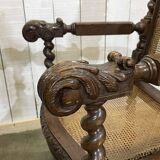 Louis XIII style armchair in oak - early 20th century