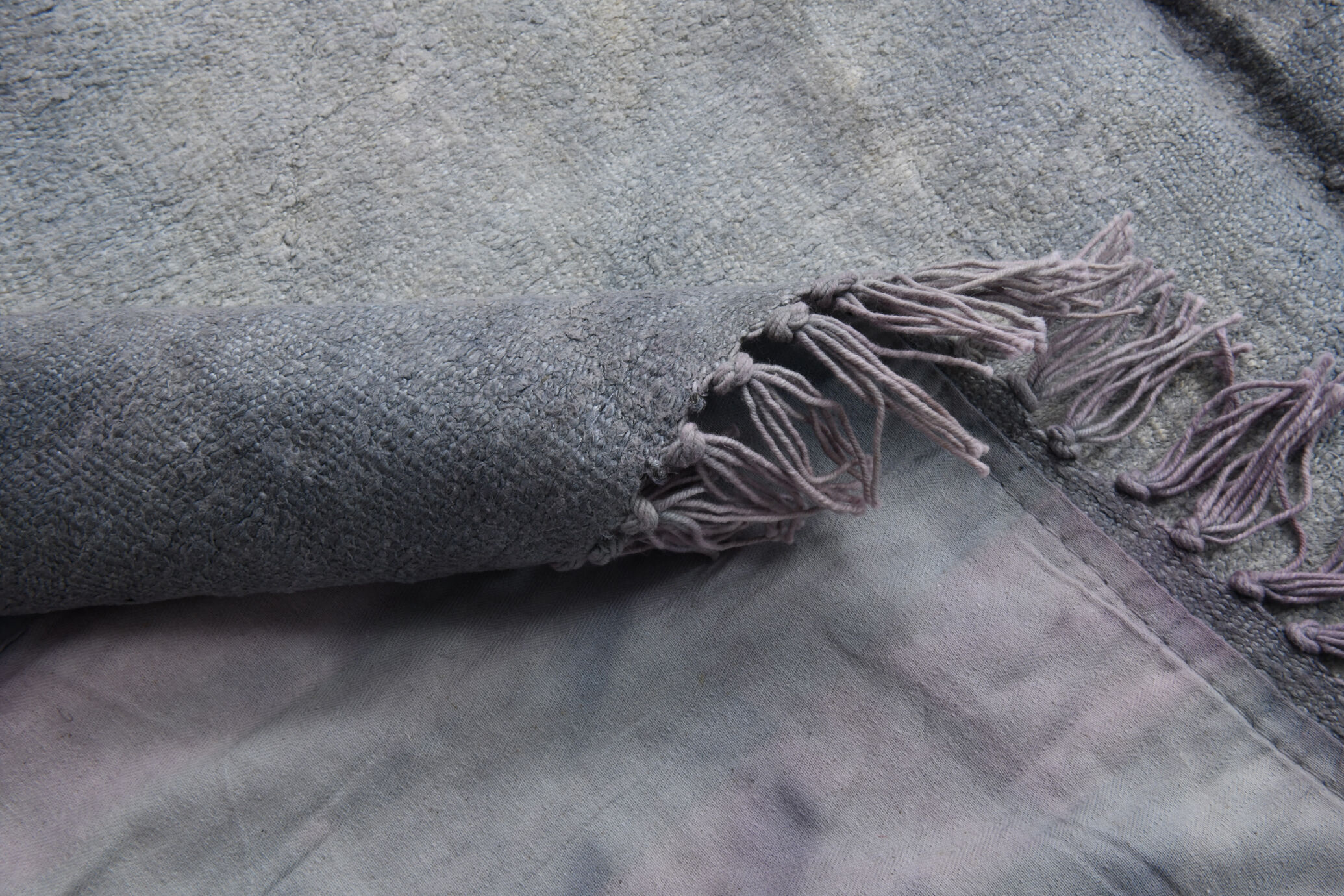 5x7 distressed gray blue hemp carpet232x156cm