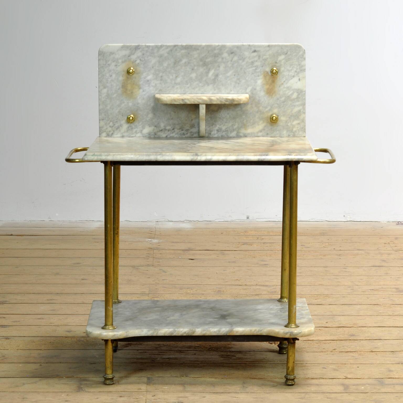 Antique brass and marble washbasin, circa 1880