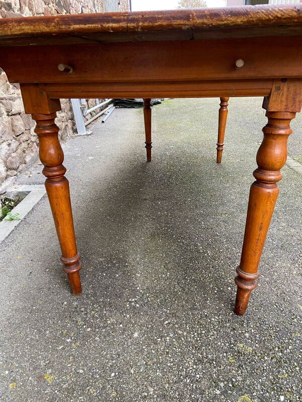 Grande table de café bistrot alsacienne sapin French bistro table 1930