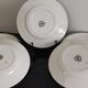 2 x 6 assiettes plates Moulin Des Loups Hamage liseré vert