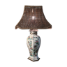 Asian lamp with wooden base, ceramic lamp foot 1940