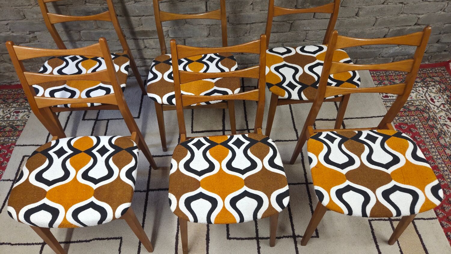 Set of 6 vintage Scandinavian chairs Bähre Mignon furniture 1960