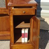 Dressing table with storage, in solid walnut