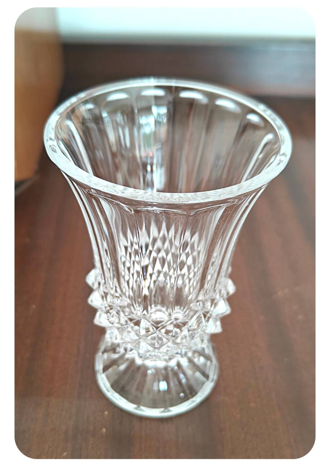 Cristal d'Arques Diamond Point Patterned Tulip Vase