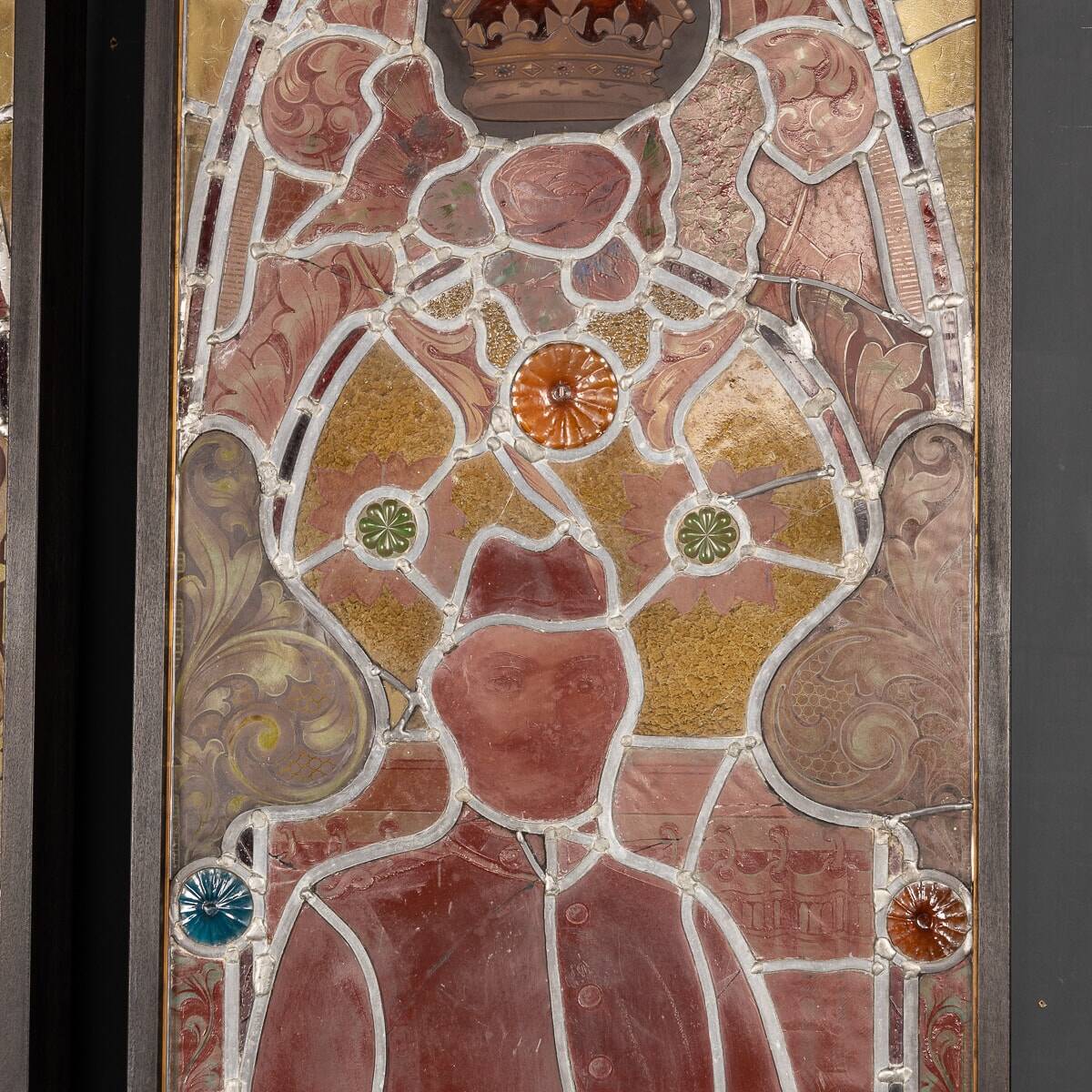 Antique 19thc victorian stained glass window light boxes c.1880