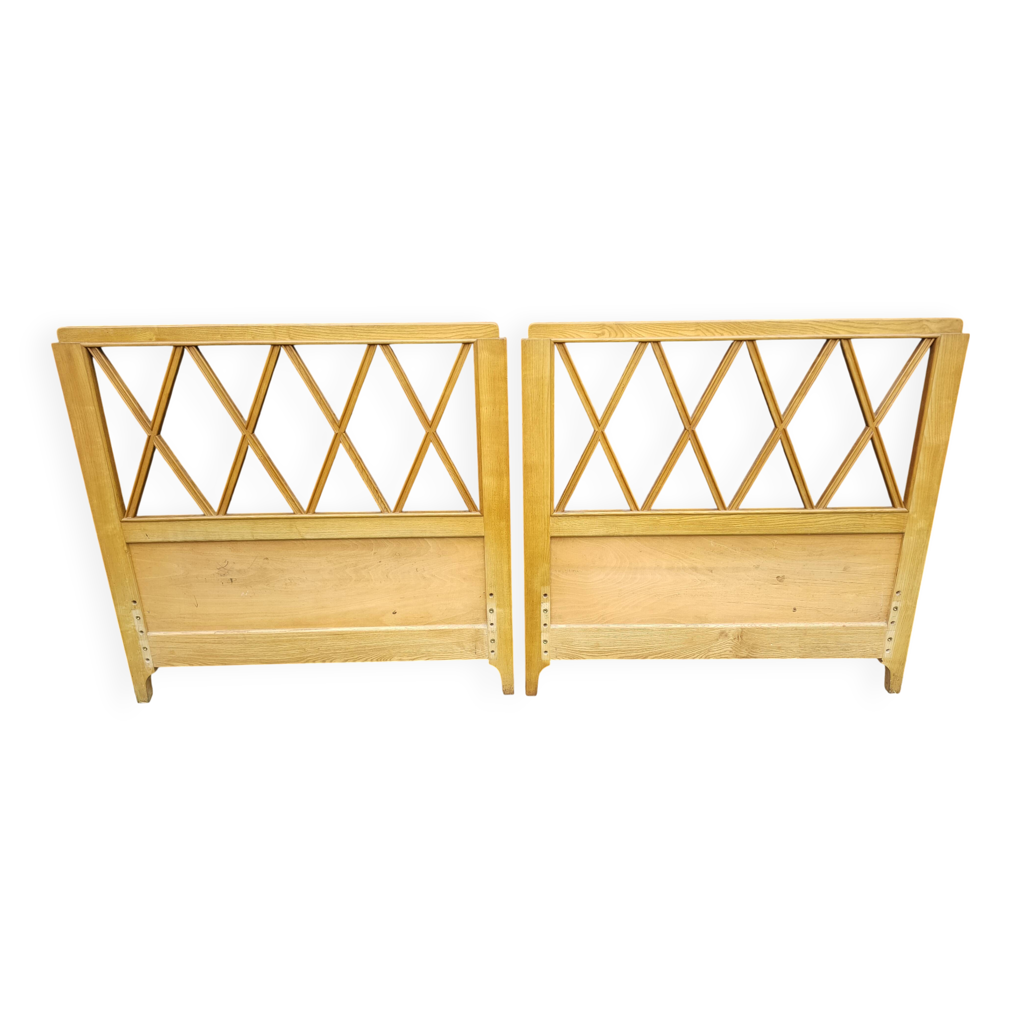 pair of antique solid wood headboards