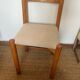 Vintage wooden chair with cream white corduroy seat