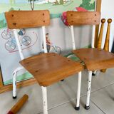 Pair of vintage school chairs