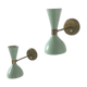 Pair Italian style years 50's Sconce Sage Green