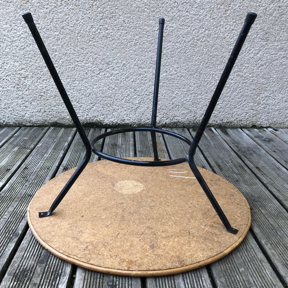 Tripod iron coffee table in 1950s